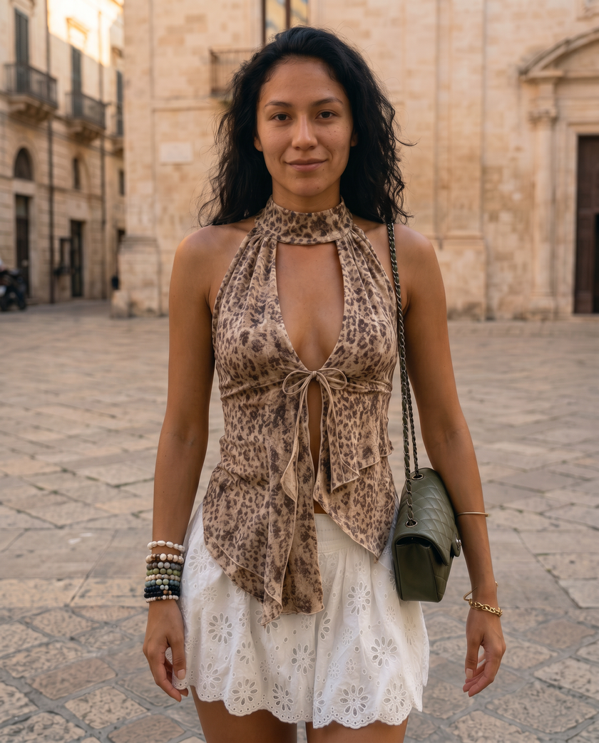Georgia Mae Leopard Halter Top
