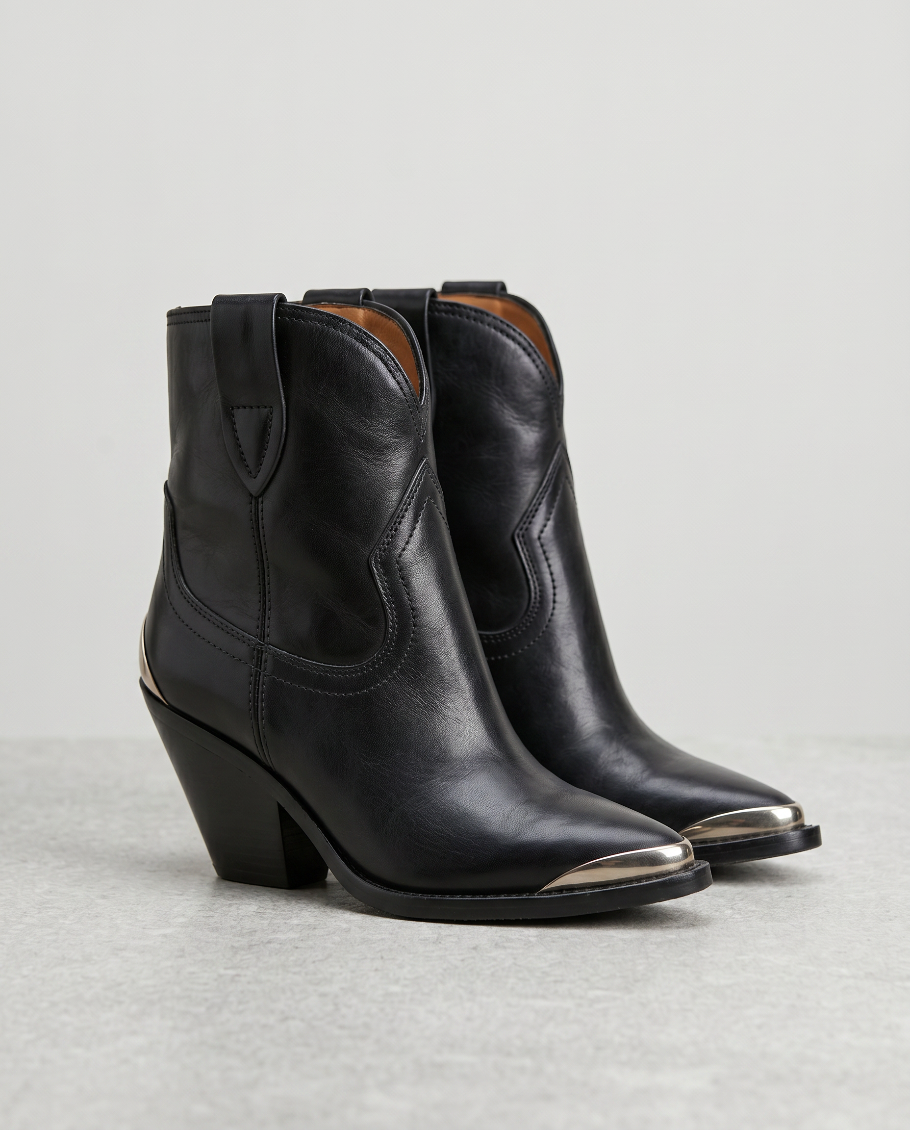 The Metal Toe Western Ankle Boot