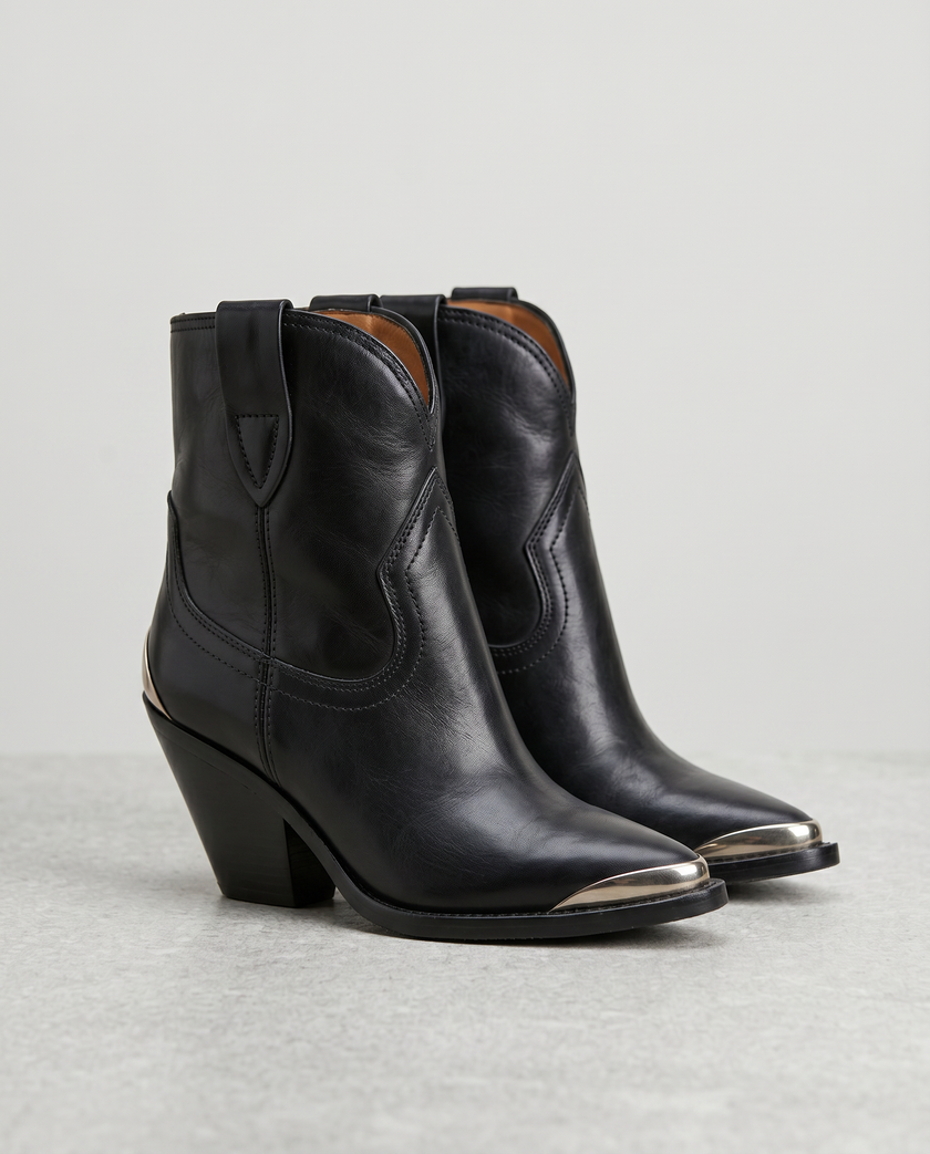 The Metal Toe Western Ankle Boot