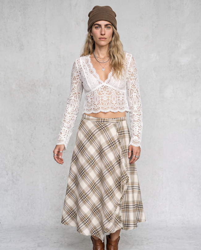 Beatrice Asymmetrical Midi Skirt