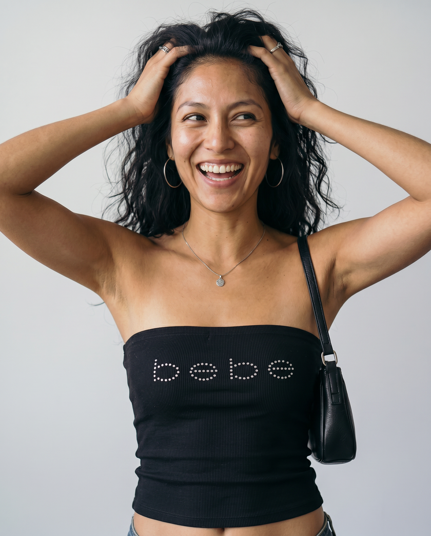 Bebe Rhinestone Tube Top