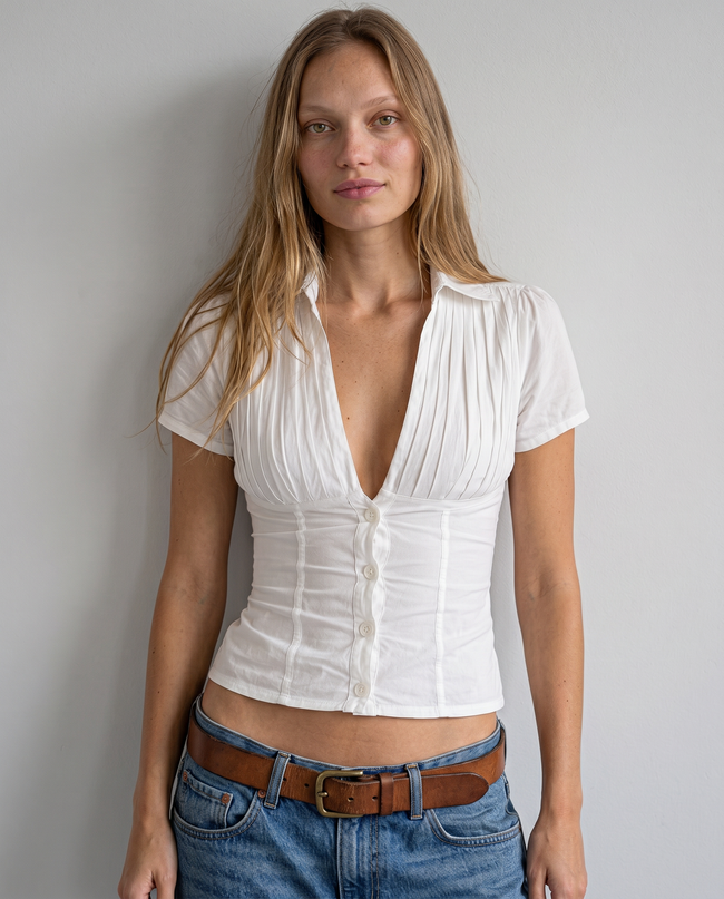 Adeline Pleated Corset Top