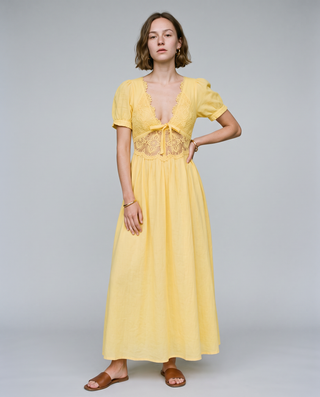 Dahlia Crochet Lace Cutout Maxi Dress