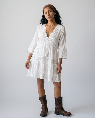 Marabelle Crochet Trim Mini Dress