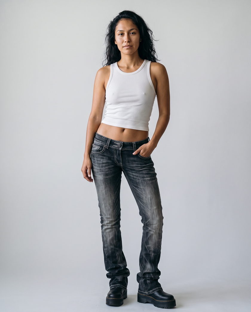 Clarissa Bootcut Ultra Low-Rise Denim Jeans