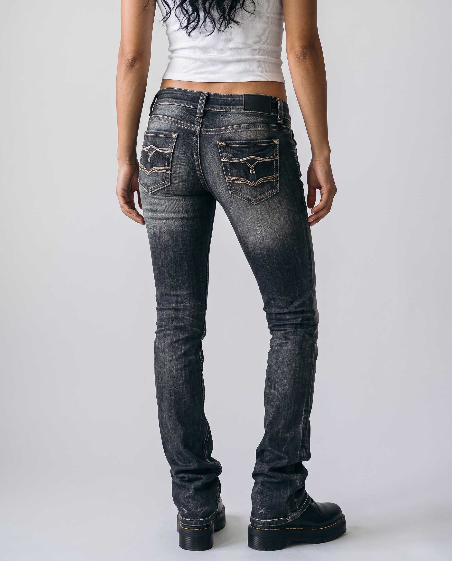 Clarissa Bootcut Ultra Low-Rise Denim Jeans