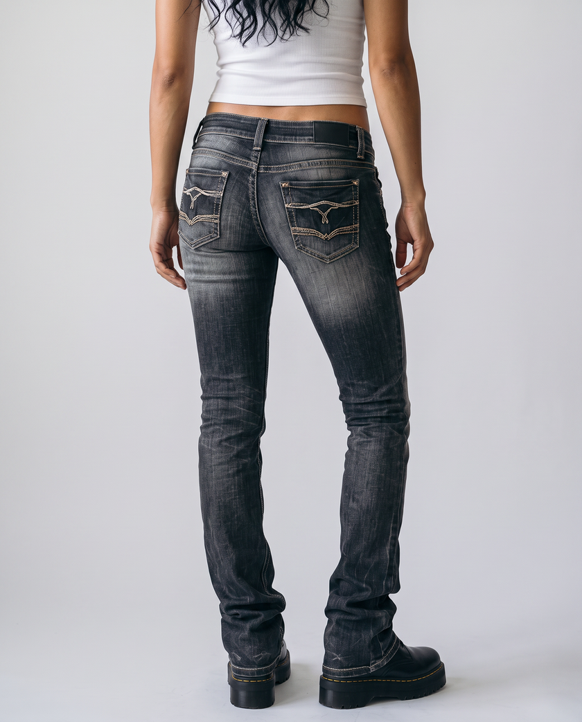 Clarissa Bootcut Ultra Low-Rise Denim Jeans