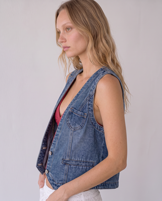 Presley Denim Utility Vest