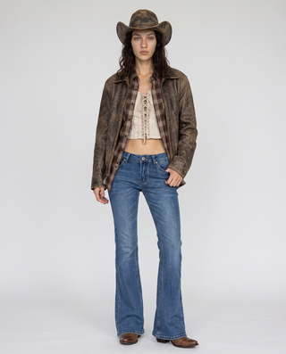 Farrahlynn Low-Rise Flare Jeans