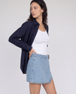 Wrenley Denim Wrap Skort