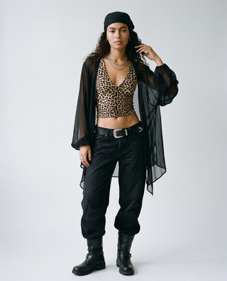 Noirelle Sheer Chiffon Cardigan