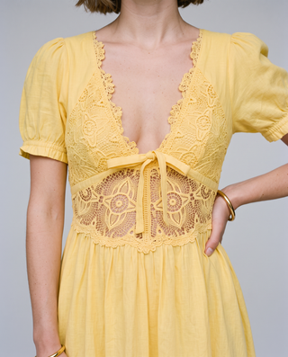 Dahlia Crochet Lace Cutout Maxi Dress