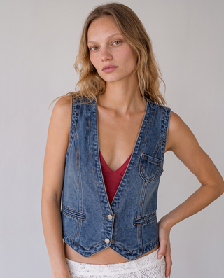 Presley Denim Utility Vest