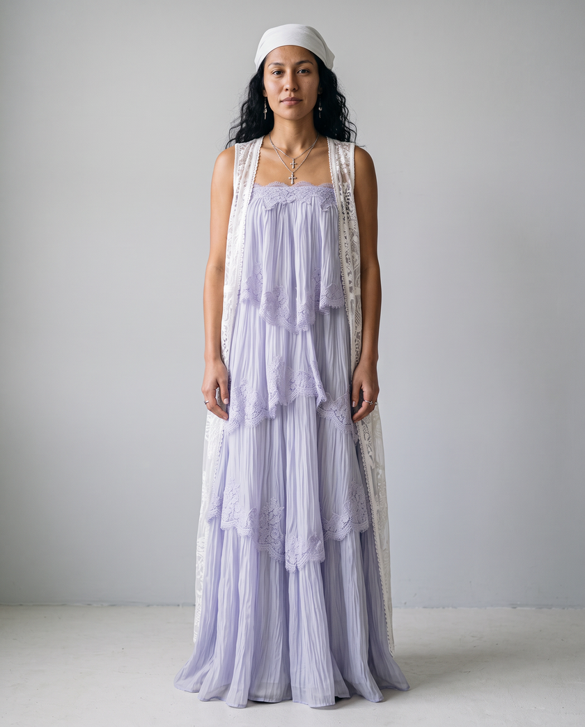 Willodean Lace Tiered Maxi Dress