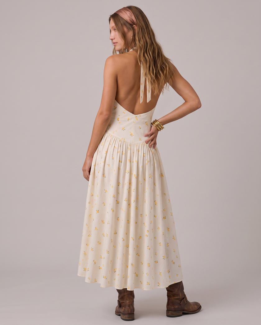 Marigold Halter Midi Dress