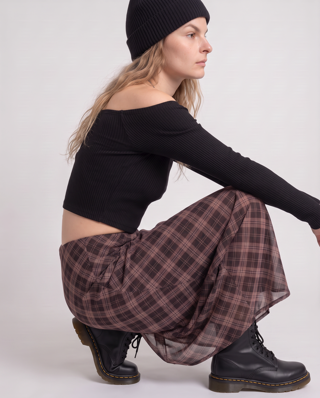 Bramble Plaid Maxi Skirt