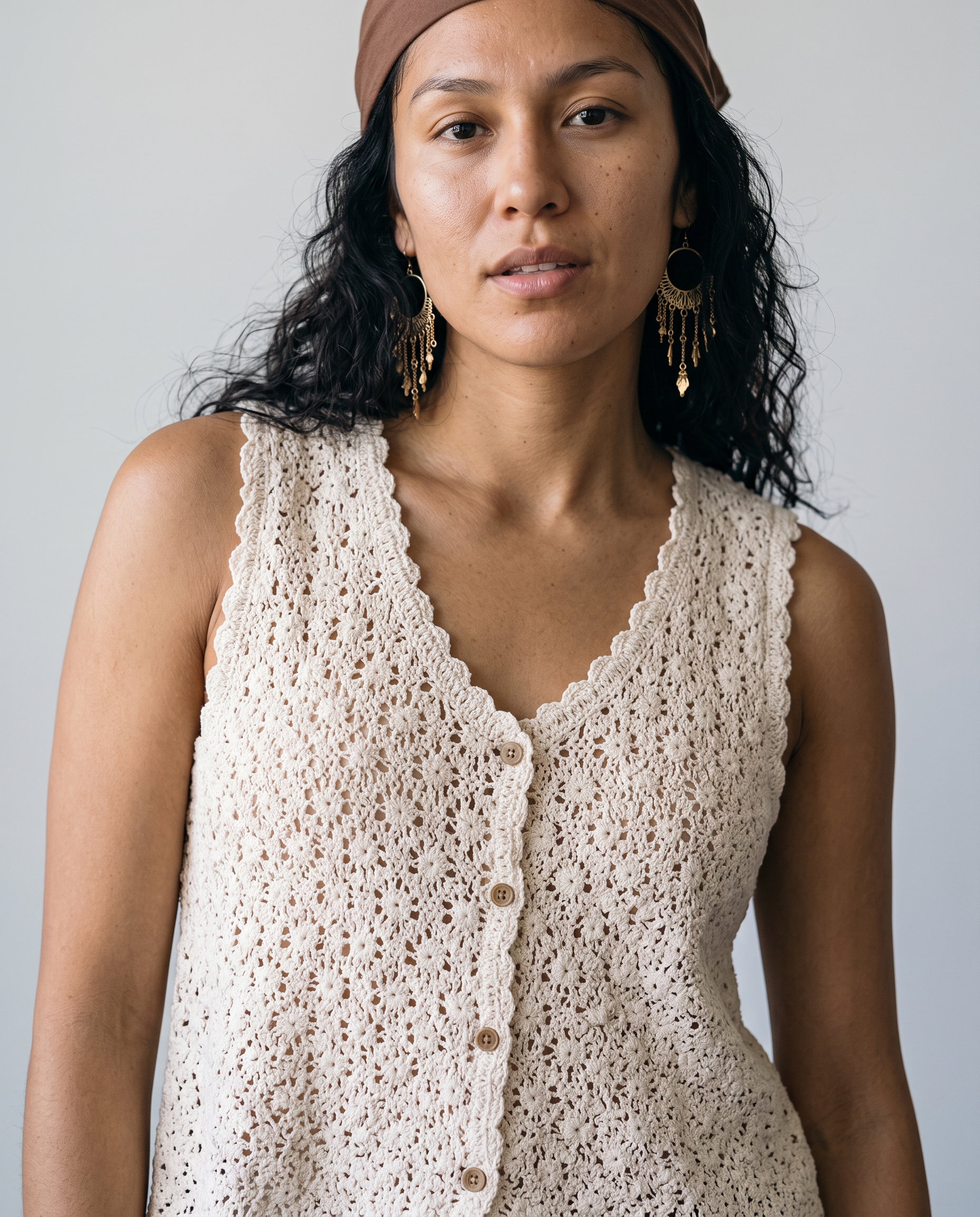 Magnolia Crochet Vest Blouse
