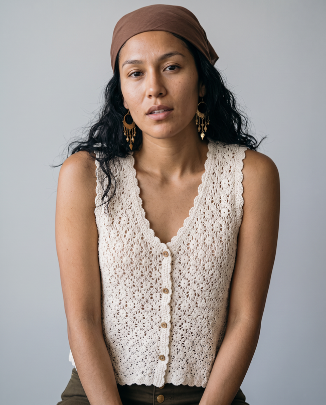 Magnolia Crochet Vest Blouse