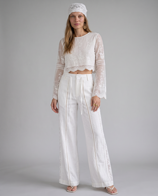 Bellafiore Lace-Trim Trousers
