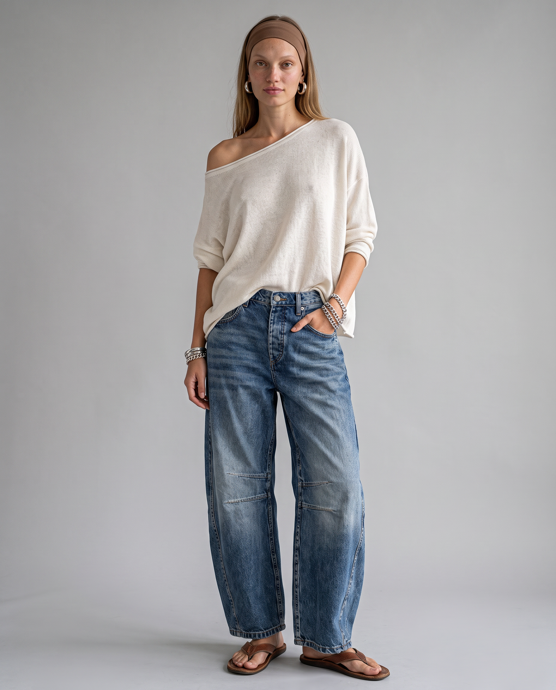 Marcellina Denim Barrel Jeans