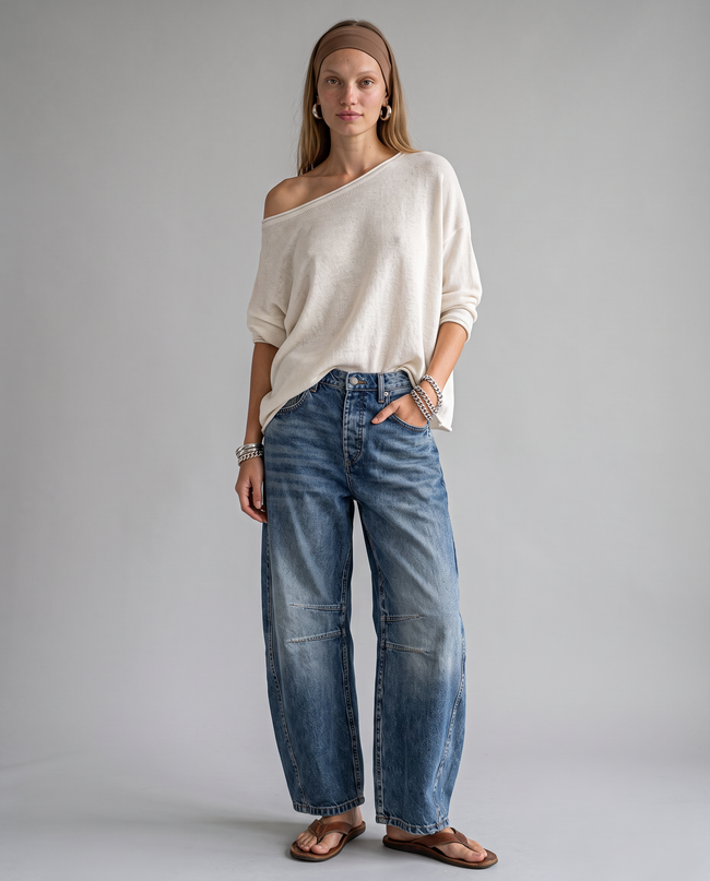 Marcellina Denim Barrel Jeans