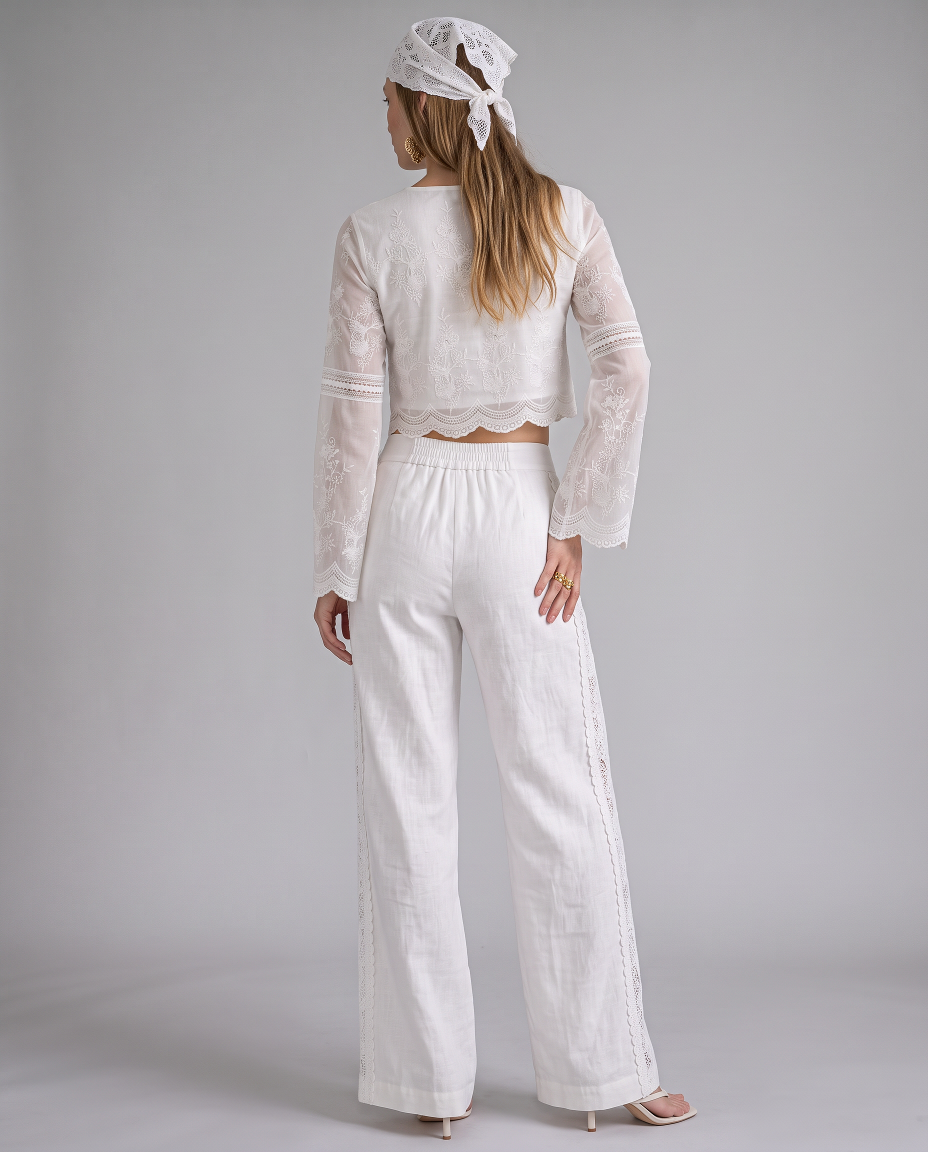 Bellafiore Lace-Trim Trousers