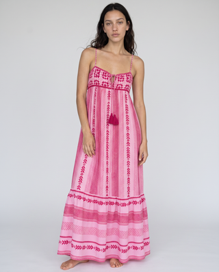 Rosalie Tribal Print Tassel-Tie Maxi Dress