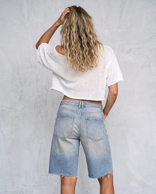 Halden Wide-Leg Cutoff Shorts