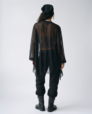 Noirelle Sheer Chiffon Cardigan