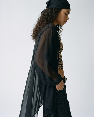 Noirelle Sheer Chiffon Cardigan
