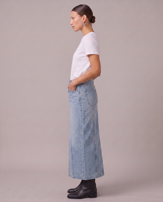 Harlow Denim Column Maxi Skirt