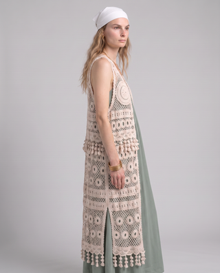 Solaza Crochet Maxi Vest