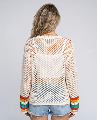 Rosalinda Rainbow Crochet Cardigan