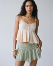 Marisol Ruched Ruffle Mini Skirt