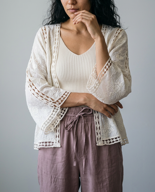 Josephine Lace Panel Cardigan