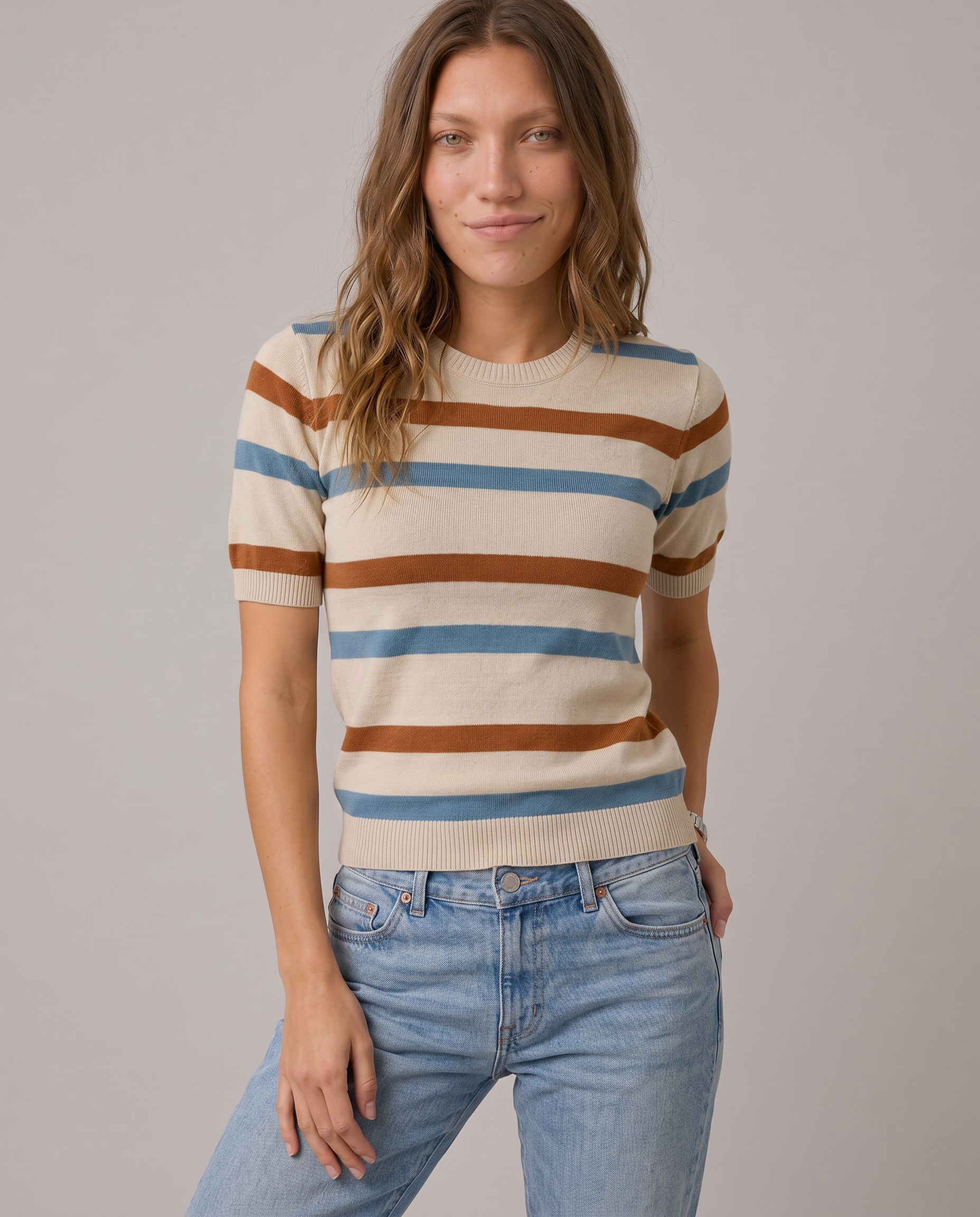 Poppy Striped Knit Tee