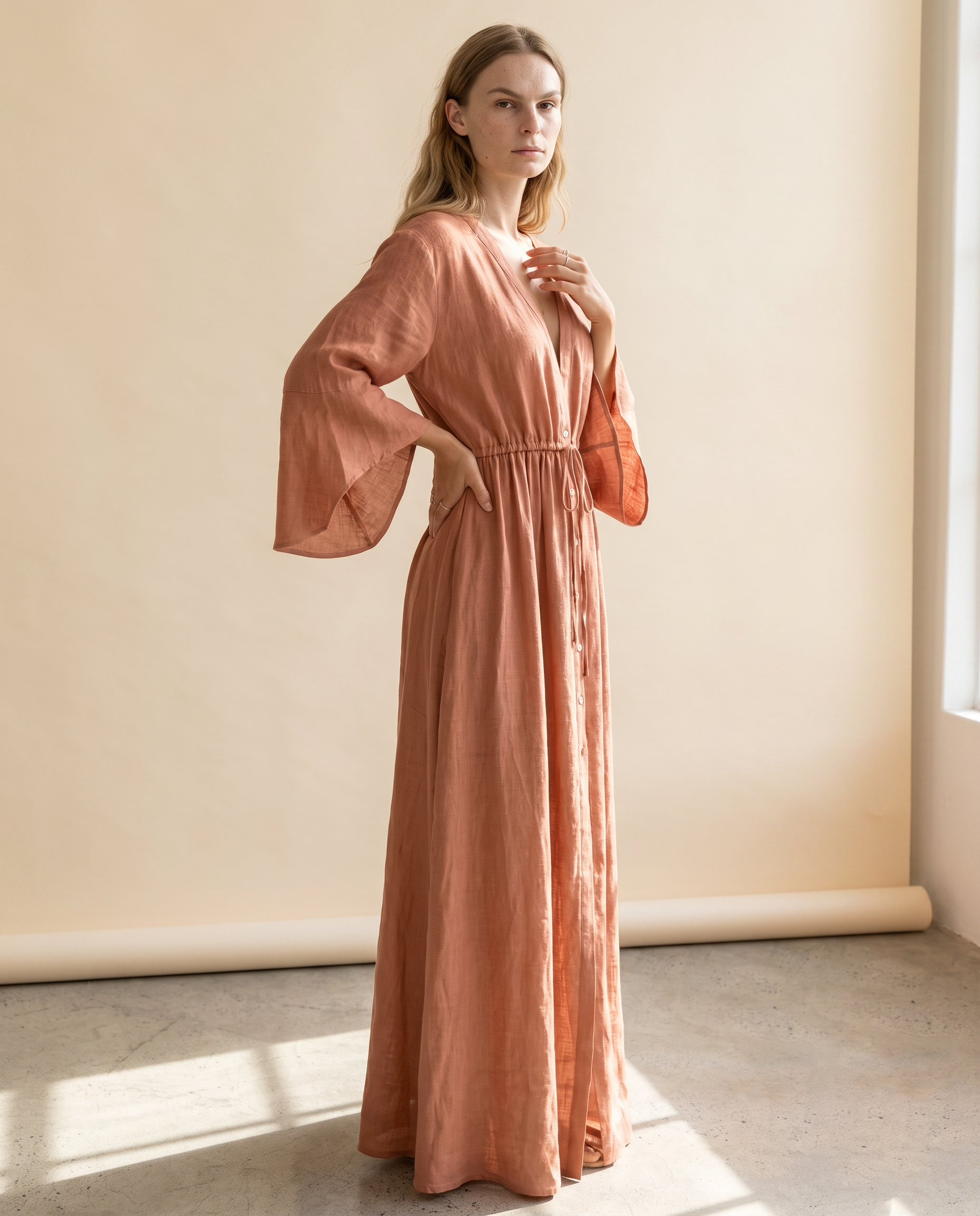 Henrietta Bell-Sleeve Maxi Dress