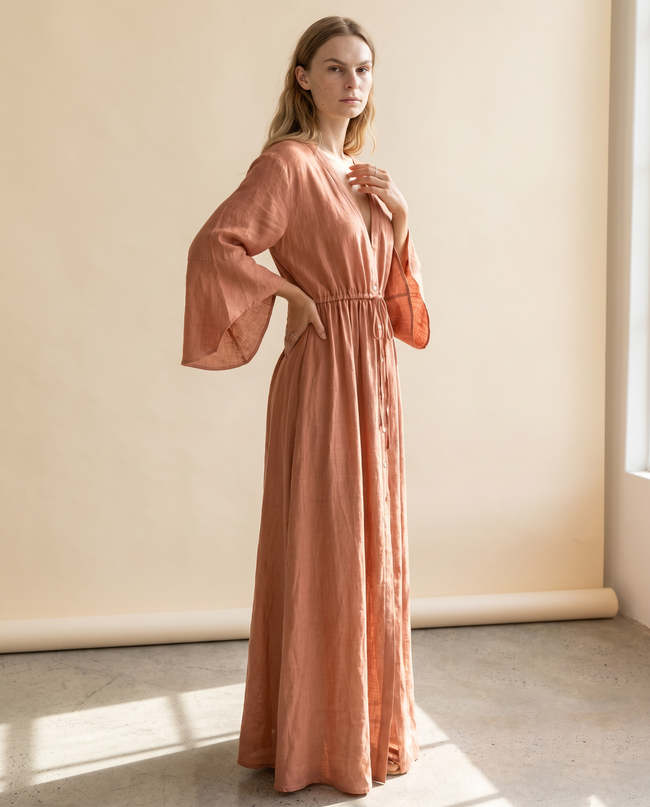 Henrietta Bell-Sleeve Maxi Dress