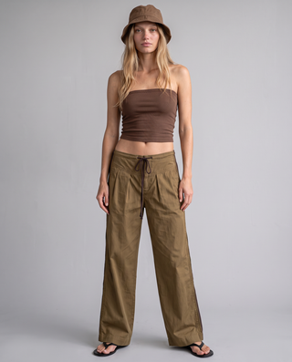 Sabine Low-Rise Drawstring Wide-Leg Trousers