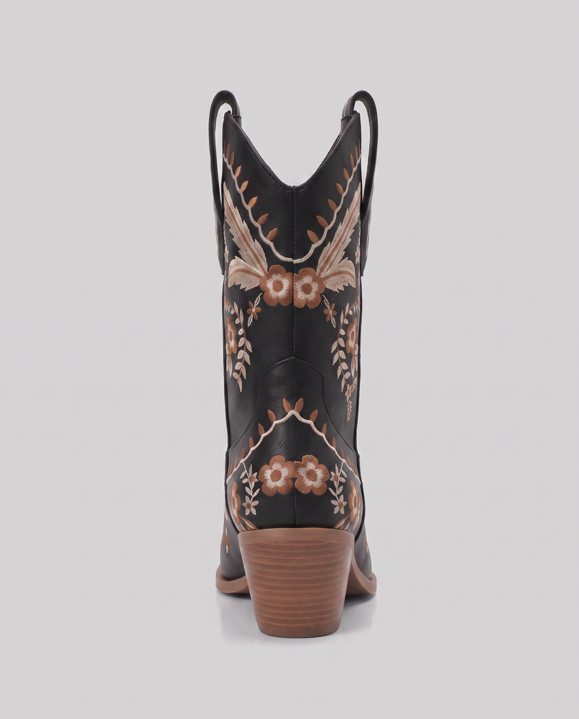Rowan Floral Embroidered Western Boots