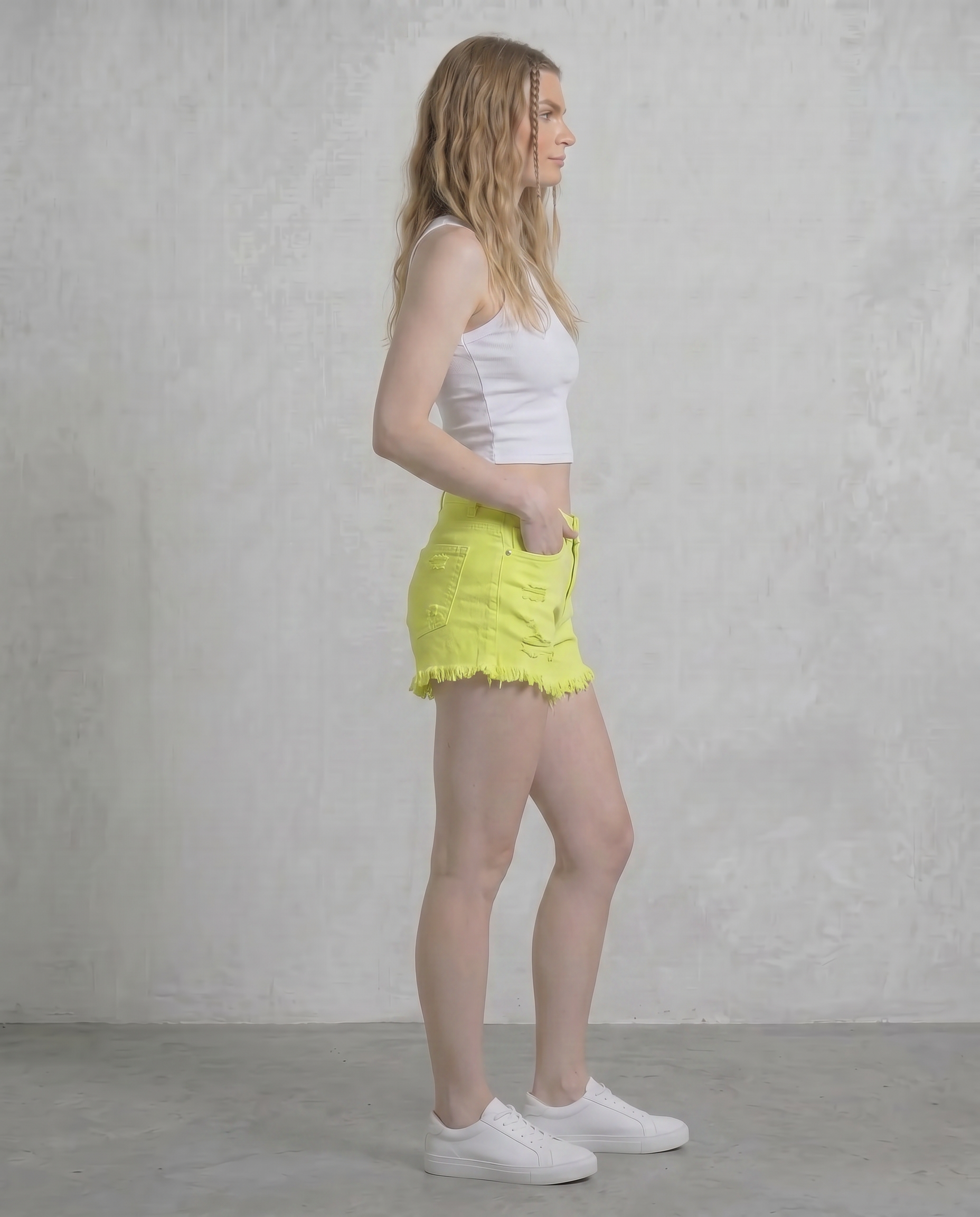 Citrina Distressed Denim Shorts