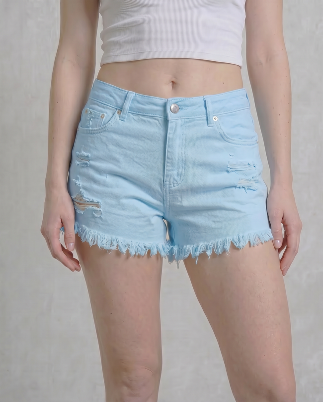 Citrina Distressed Denim Shorts