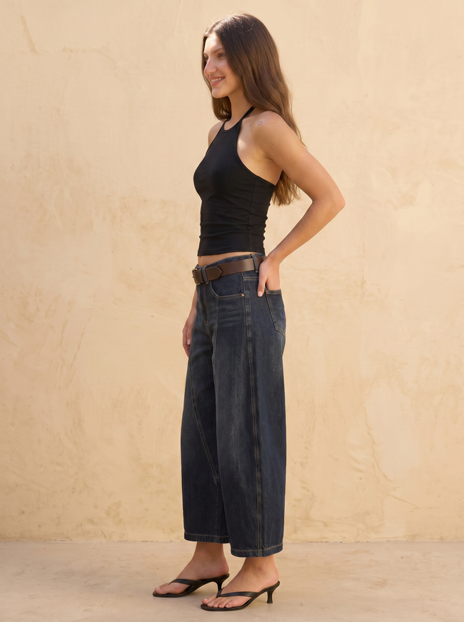 Harriet Dark Wash Barrel Jeans