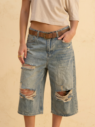 Sienna Distressed Denim Jorts
