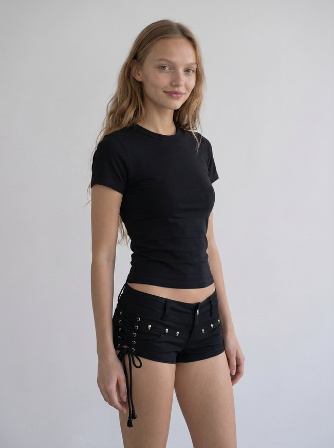 Vex Lace-Up Micro Shorts
