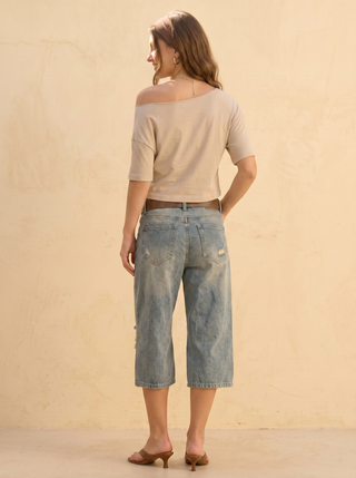 Sienna Distressed Denim Jorts