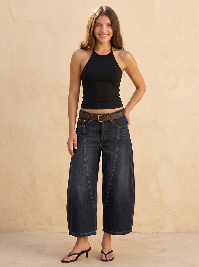 Harriet Dark Wash Barrel Jeans