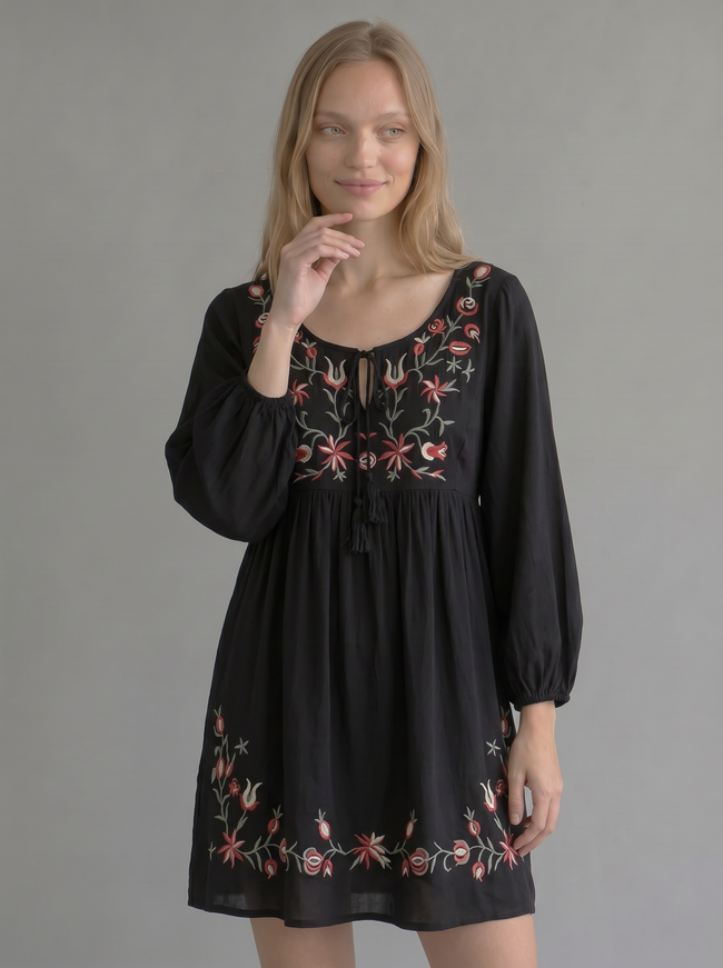Marisole Embroidered Babydoll Dress