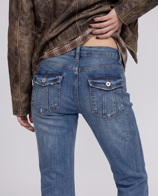 Farrahlynn Low-Rise Flare Jeans