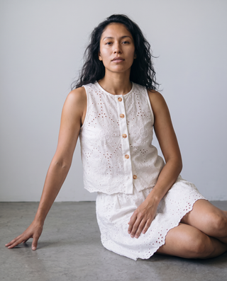 Amalfina Eyelet Button-Front Set